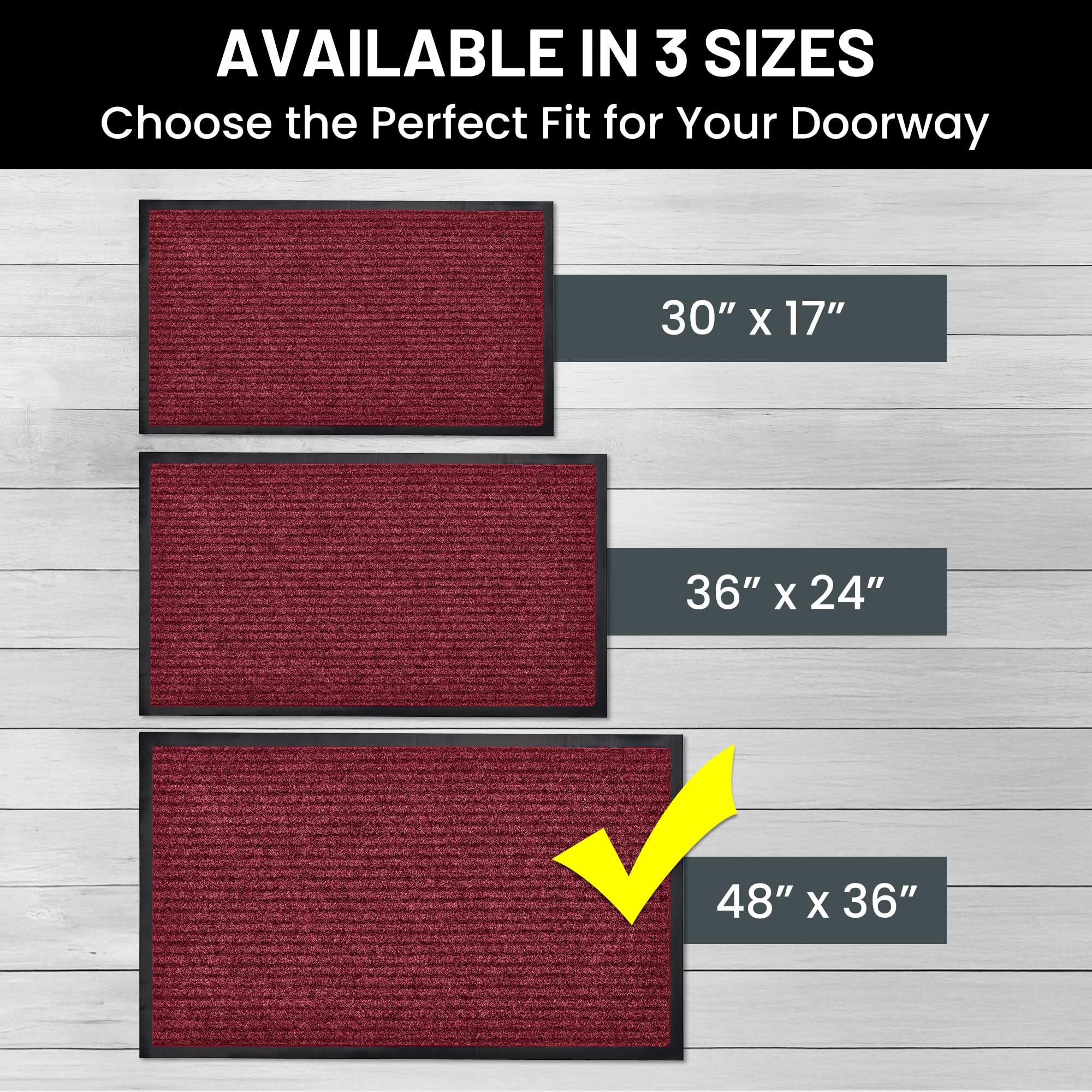 Front Door Mat, Indoor Outdoor Welcome Entryway Entrance Doormat, 48x36 Red