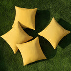 MIULEE Pack of 4 Decorative Outdoor Throw Pillow Covers Linen Waterproof Pillow Covers Summer Farmhouse Cushion Cases for Patio Garden Tent Balcony Couch Sofa 18x18 Inch Yellow