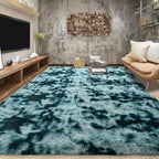 Tepook Soft Fluffy Rugs for Bedroom, 4x6 Area Rug for Living Room, Modern Shaggy Room Rug for Kids Boys Girls, Plush Throw Rugs Indoor Nursery Home Decor Rug with Non-Slip Bottom, Peacock Blue