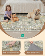 Madane Runner Rug 2'6''x8' Kitchen Runner, Hallway Runner Printed Vintage Washable Rugs Soft Non-Slip Low Pile 2.5x8 ft Runners for Hallways Laundry Room Rug Distressed Rug, Green/Gold