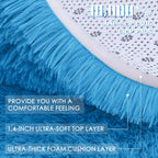 OLANLY 5x8 Machine Washable Large Area Rugs for Living Room, Bedroom, Soft Fluffy Shaggy Bedside Rug, Indoor Floor Carpet for Kids Girls and Boys, Dorms, Nursery, Home Decor Aesthetic, Bright Blue