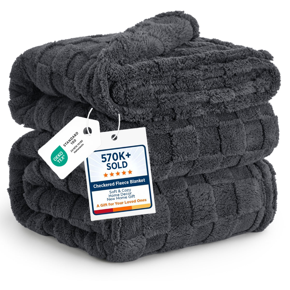 Bedsure Checkered Soft Cozy Queen Blanket for Bed, Sage Green, 90"×90"