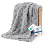 Bedsure Checkered Fleece Throw Blankets for Bed/Couch, Ashley Blue,50"×70"