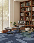 Latte&Fog 6x9 Area Rugs for Living Room Bedroom, Modern Abstract Washable Rug, Boho Non Slip Low Pile Carpet for Indoor Dining Room, Dorm, Classroom, College Dorm, Farmhouse and Kids Room - Navy Blue