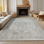 Machine Washable Rugs 8x10 Area Rugs for Living Room,Ultra Soft Low Pile Retro Rugs for Bedroom,Dining Room,Large Non Slip Carpet Vintage Distressed Accent Rug for Farmhouse Office Home Decor
