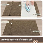 BEQHAUSE Kitchen Rugs and Mats 2PCS, Non-Slip Kitchen Mats for Floor, Absorbent and Stain Resistant Kitchen Runner, Machine Washable Rugs for Kitchen, Laundry & Sink, 24"x36"+24"x60", Brown