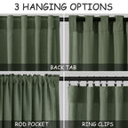 142 Inch Extra Long Curtain for Floor to Ceiling High Window Olive Green Linen Back Tab Curtains for Living Room Filtered and Breathable Semi Sheer Drapes Modern Farmhouse Boho Decor 52x142,2PCS