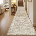 Soalmost Hallway Runner Rug 2'6" x 12' Washable Long Kitchen Rugs Brown