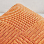 Fancy Homi 2 Packs Burnt Orange Decorative Throw Pillow Covers 22x22 Inch for Living Room Couch Bed, Rustic Farmhouse Boho Home Decor, Soft Corss Corduroy Patchwork Accent Square Cushion Case 55x55 cm