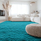 OLANLY 8x10 Machine Washable Large Area Rugs for Living Room, Bedroom, Soft Fluffy Shaggy Bedside Rug, Indoor Floor Carpet for Kids Girls and Boys, Dorms, Nursery, Home Decor Aesthetic, Teal