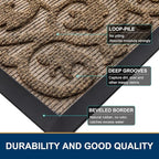 Smiry Welcome Door Mat Outside Entrance, Heavy Duty Trap Dirt and Moisture Easy Clean Low Profile Patio Porch Indoor Outdoor Front Doormat for Entry, 47x32 Inch, Brown