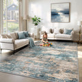 XLUEZ 6x9 Area Rugs for Living Room, Washable Modern Abstract Large Area Rug Neutral Soft Non Slip Kids Rug Stain Resistant Indoor Carpet for Bedroom Nursery Dining Room Playroom(GreenBrown, 6'x9')