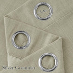 NICETOWN Short Faux Linen Beige Blackout Curtains 63 inches Long for Kitchen - Privacy Panels for Living Room Bedroom, Modern Farmhouse Style Easy Care Grommet Top, 2 Panels, W42 by L63