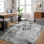 Ompaa Living Room Rug 5x8 Gray Area Rug Machine Washable Boho Rug Non Slip Abstract Vintage Indoor Large Rugs for Bedroom, Classroom, College Dorm, Farmhouse, Dining Room, Kids Playroom