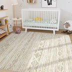 Nakagishi 8x10 Area Rugs Living Room: Washable Boho Large Neutral Modern Soft Farmhouse Beige Rug Stain Resistant Indoor Floor Non-Slip Carpet for Women Home Enthusiasts Aged 25-45 - Bedroom Room