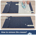 BEQHAUSE Kitchen Rugs and Mats 2PCS Non-Slip, 20"x32"+20"x48", Blue