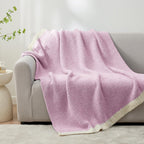 Snuggle Sac Light Purple Throw Blanket for Couch, Super Soft Warm Lavender Blankets Cozy Knit Fuzzy Plush Lightweight Throws for Sofa, Bed,Living Room, Heather Lilac, 50x60 inches