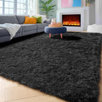 ONASAR Black 6x9 Area Rugs for Living Room Bedroom, Large Fluffy Soft Plush Floor Big Indoor Shaggy Carpet for Kids Girls Boys Teen Dorm Home Nursery Playroom Decor Aesthetic