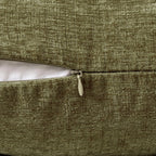 MIULEE Soft Chenille Throw Pillow Covers Olive Green 18x18 Inch Pack of 2