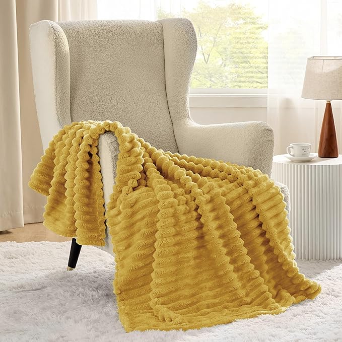 Bedsure Soft Yellow Throw Blanket for Couch Decor Gifts 50"x70"