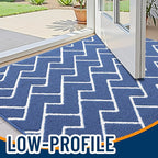 OLANLY Front Door Mat, Non-Slip Rubber Backing, Dirt Resistant and Absorbent, Washable, Easy to Clean Low-Profile Indoor Doormat for Back Door, Entryway, Inside Entrance, 59x35, Navy