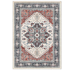 OPPODREAM Soft Area Rugs 4x6, Persian-Inspired Washable Rug, Black & Red