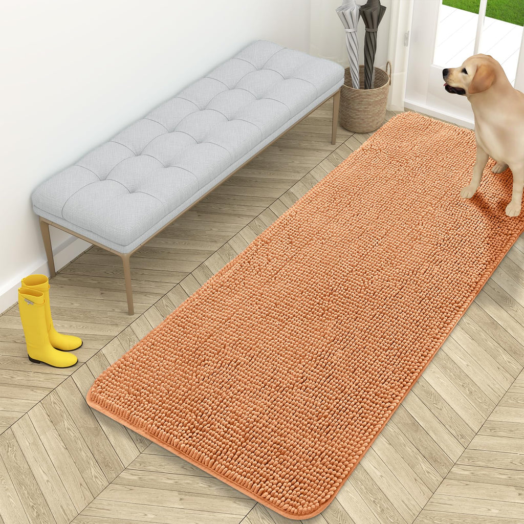 OLANLY Dog Door Mat for Muddy Paws 59x24, Super Absorbent Chenille Mud Mat