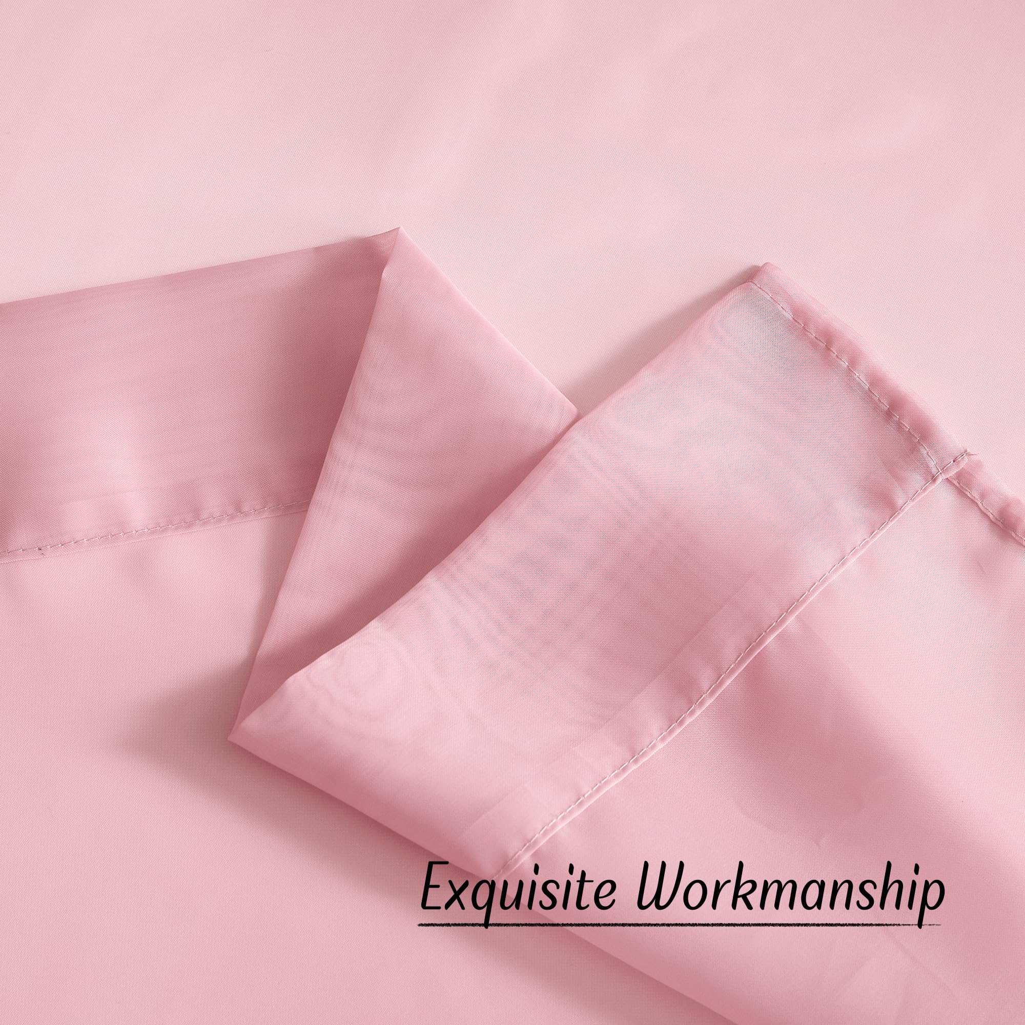 NICETOWN Pink Sheer Curtains for Living Room, Grommet Lightweight Gauzy Textured Sheer Panels Light Filtering Window Treatment for Girls Room, W54 x L108, 2 Panels
