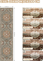 Restydon Runner Rug 2x8 Runners for Hallways Washable Rugs, Grey/Brown/Tan