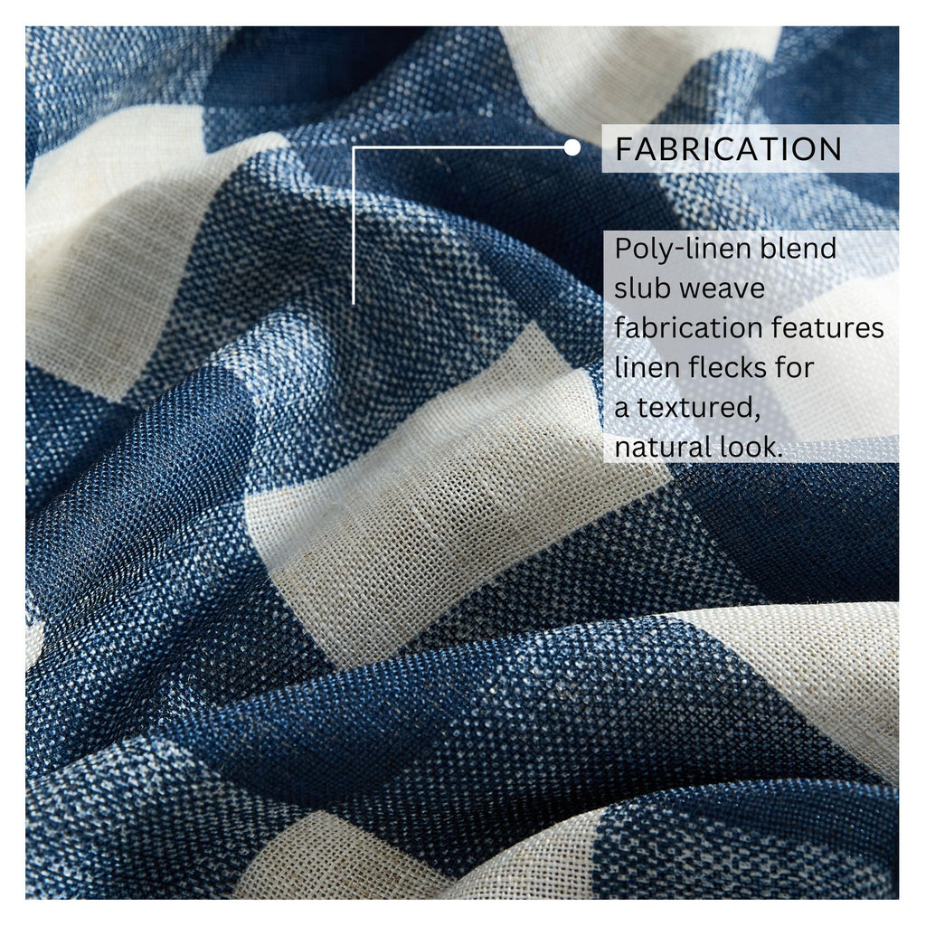 Threadmade Grainger Buffalo Check Blackout Window Curtain, Indigo - 52" W x 84" L