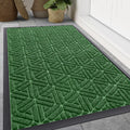 Smiry Front Door Mat Outside Entrance, Low Profile Rubber Doormat, 47x32