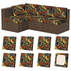 8Pcs Outdoor Cushion Covers, Stretch Patio Furniture Couch Chair Slipcovers