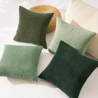 Topfinel LightGreen Couch Throw Pillows Covers 24x24 Inch Set of 4,Olive Emerald Green Corduroy Decorative Cushion Case,Rustic Fun Living Room Decor fundas para cojines