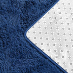 Deerhoo Large Shag Area Rugs 10 x 14, Plush Fuzzy Rugs for Living Room, Ultra Soft Fluffy Furry Rug for Bedroom, Anti-Skid Indoor Solid Carpet Nursery Rugs for Kids Room Home Decor, Navy Blue