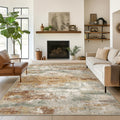 BEIMO 6x9 Area Rug for Bedroom, Orange Green Washable Abstract Non Slip Rug