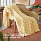 Bedsure GentleSoft Custard Yellow Fleece Throw Blanket for Couch - Super Soft Cozy Blankets for Women, Cute Small Blanket for Girls, 50x60 Inches