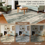 BEIMO Reversible 2'6"x6' Runner Rugs for Hallway, Modern Abstract Dual-Sided Runners for Entryway, Machine Washable Soft Low Pile Kitchen Runner, Includes Non-Slip Rug Pad, Green & Grey