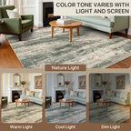 BEIMO 5x7 Area Rug for Bedroom, Green Washable Abstract Reversible Rug