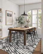 Latte&Fog 5x7 Area Rugs for Living Room Bedroom, Modern Abstract Washable Rug, Boho Non Slip Low Pile Carpet for Indoor Dining Room,Dorm, Classroom, College Dorm,Farmhouse and Kids Room - Black White