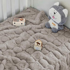 Yurhap Fleece Baby Blanket Heart Checkered, Ultra Soft Cozy Baby Blankets for Boys Girls, Fluffy Infant Toddler Newborn Receiving Gifts for Crib Stroller 30"x40" (Oxford Tan)