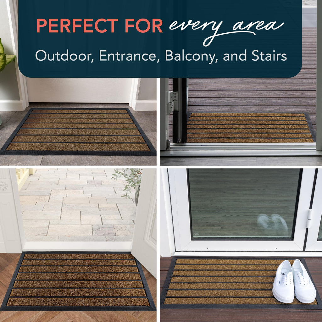 ubdyo Extra Durable Door Mat Outside Entrance (30" x 17", Bright Brown)