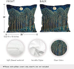 Vintage William Morris Moon Inspired Forest Green Decor Throw Pillow Covers 18x18 Set of 2,Rustic Botanical Nature Decorative Throw Pillow Covers for Home Bedroom Living Room