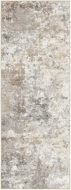 UERMEI 2X6 Washable Runner Rug for Hallway: Soft Neutral Modern Abstract Area Rug - Non-Slip Low Pile Long Throw Indoor Carpet for Kitchen Entryway Kitchen Bedroom Laundry Bathroom - Brown Grey