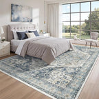 zesthome 9x12 Area Rugs-Washable Rug for Living Room, Non-Slip Backing Rugs, Stain Resistant 9x12 Rug for Bedroom, Ultra-Thin Low Pile Rugs, Vintage Large Home Decor