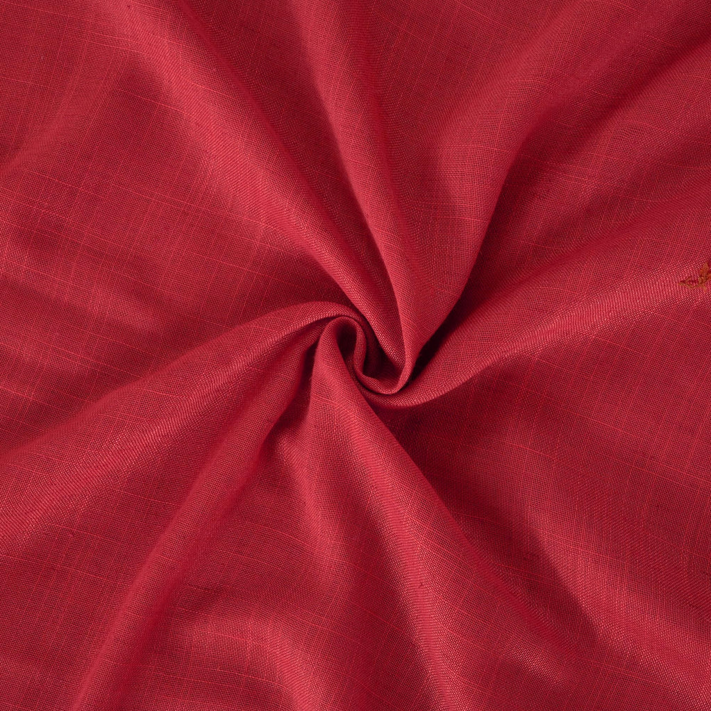 BGment 96 Inches Long Linen Curtains for Living Room, Semi Sheer Red Window Drapes Textured for Farmhouse Bedroom Dining with Rod Pocket Lightweight, 2 Panels Set, Each 52 Inch Wide