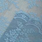 YJ YANJUN Vintage Lace Curtains 84 Inch Length-Dusty Blue Floral Sheer Curtains for Bedroom Living Room Hallway Doorways 2 Panels Set Beach Coastal Decor Rod Pocket W52 X L84 inch Stone Blue 7 Ft