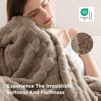 Bedsure GentleSoft Blankets Queen Size for Bed - Super Soft Cozy Blanket for Kids Girls, Large Fuzzy Fleece Throw for Bedroom Decor, Light Brown, 90x90 Inches