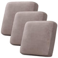 H.VERSAILTEX Velvet Stretch Couch Cushion Cover Plush Cushion Slipcover for Chair Loveseat Sofa Cushion Furniture Protector Seat Cushion Sofa Cover (3 Piece XL Sofa Cushion Covers, Taupe Striped)