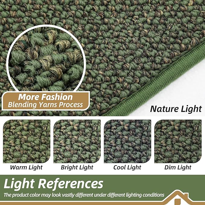 BEQHAUSE Kitchen Runner Rugs 32"x72", Kitchen Mats for Floor, Green