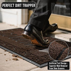 Yimobra Welcome Mat, Heavy Duty Sturdy Door Mats for Home Entrance Outdoor Indoor, Front Doormat for Outside Patio Floor Entry Porch Garage Office, Waterproof, Low Profile, 47 x 24, Coffee